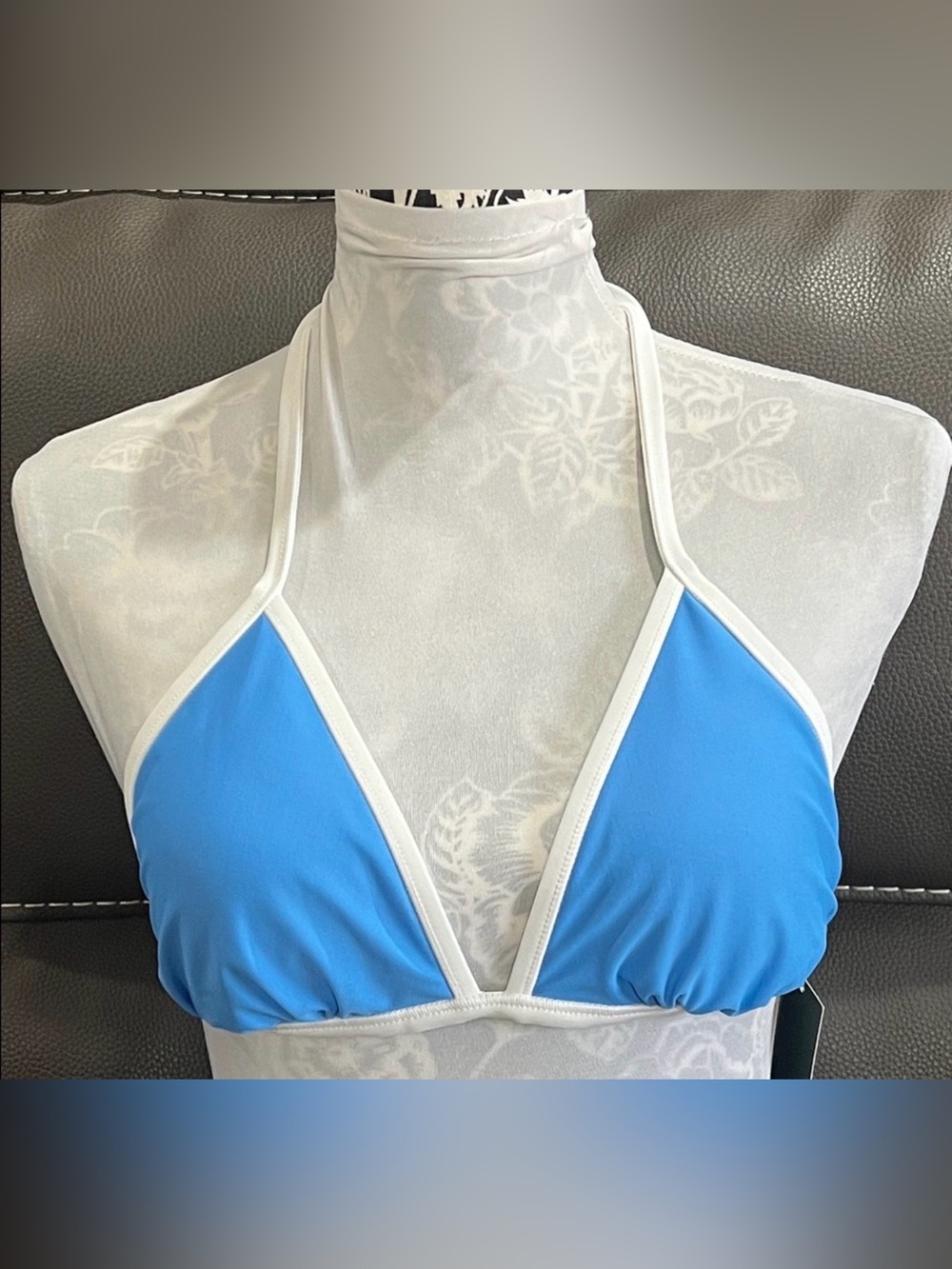 Wild Fable Blue and White Bikini Top